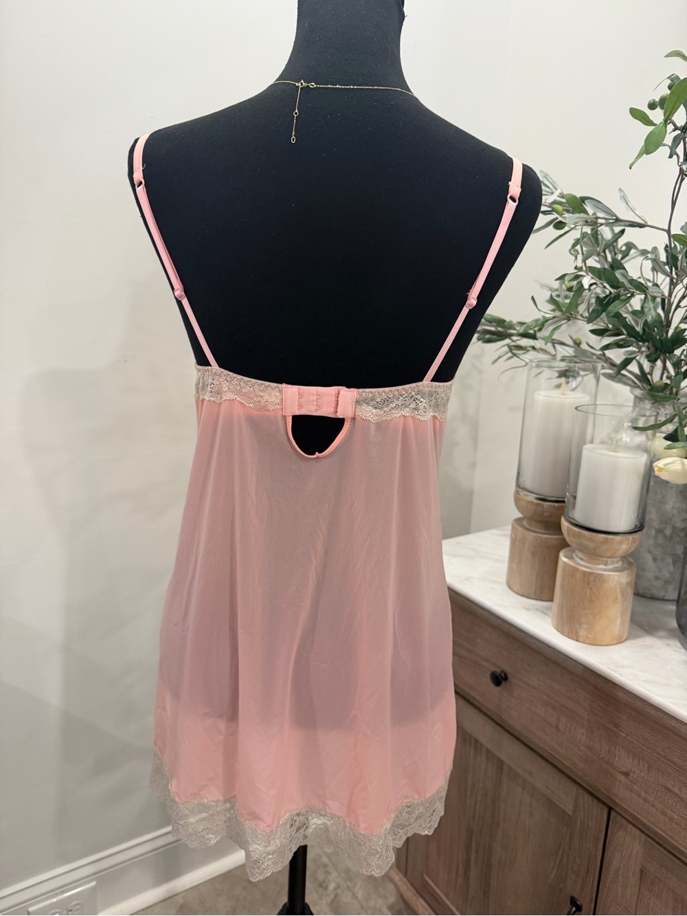 Victoria's Secret Peach Lace-Trim Chemise - Picture 2 of 11